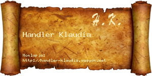 Handler Klaudia névjegykártya