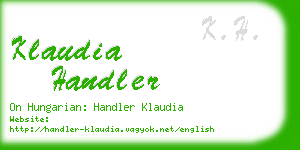klaudia handler business card